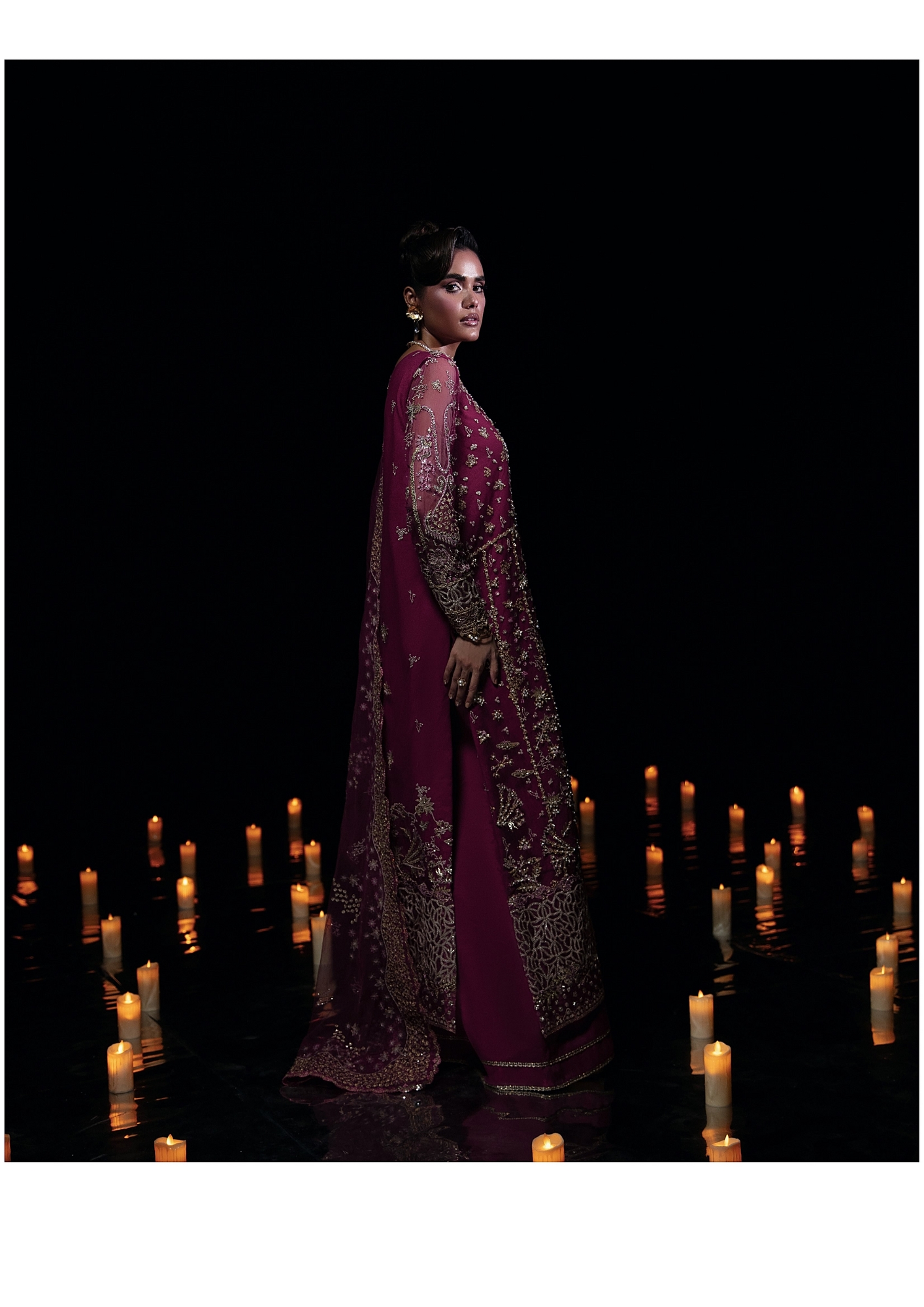 Florent Pakistan Rossette Net 3-Piece Unstitched Suit - Image 4