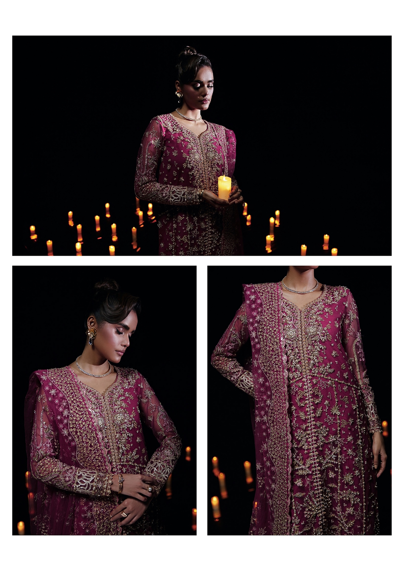 Florent Pakistan Rossette Net 3-Piece Unstitched Suit - Image 5